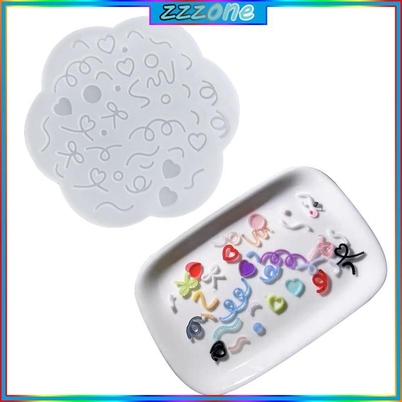 Zzz Love Color Strip Quicksand Resin Đúc Khuôn Khuôn Khuôn Silicon Pha Lê