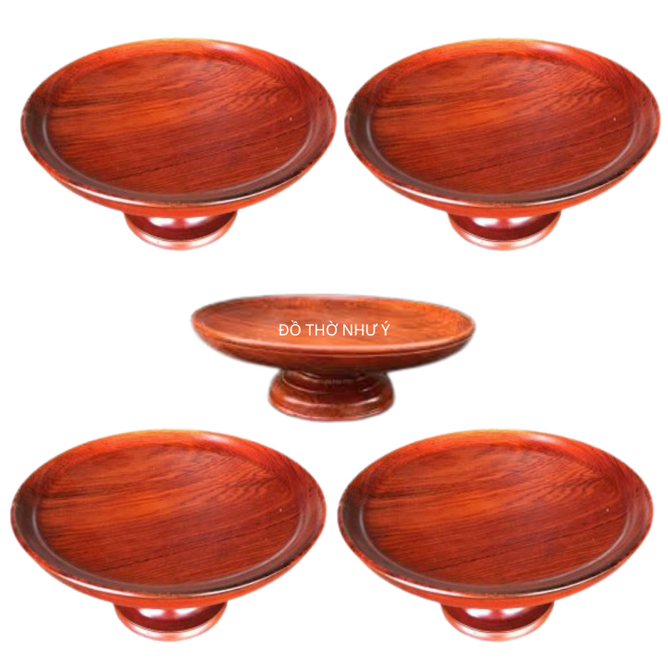 Mâm Bồng Gỗ Thờ – Đĩa Trái Cây Tròn Đẹp, Chắc Chắn, Phù Hợp Mọi Bàn Thờ