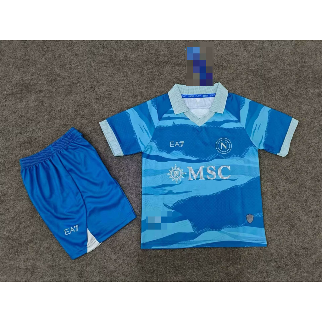 Bộ quần áo bóng đá trẻ em Napoli, size 16-28, chất lượng cao