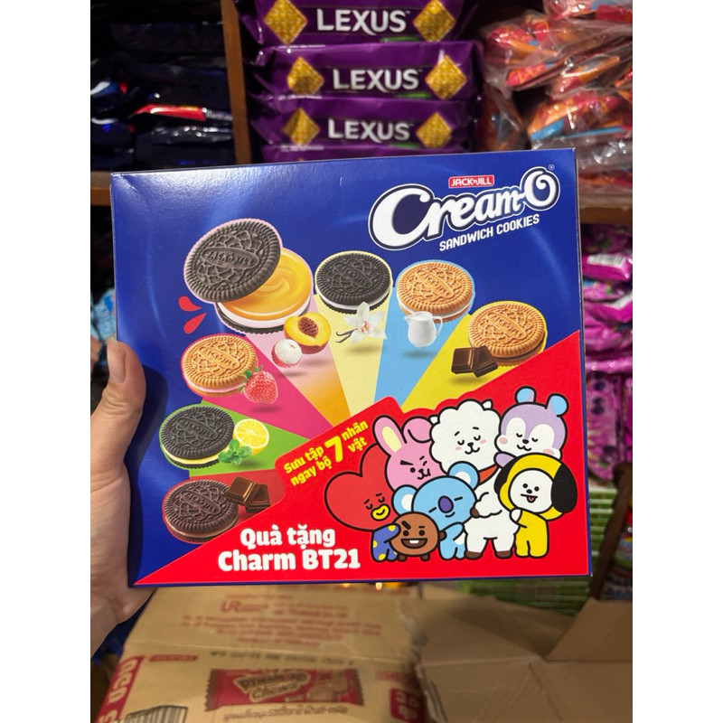 Bánh Quy Nhân Kem Crem-O Mix 3 Nhân Kem ( Bộ Sưu Tập Charm BT21)