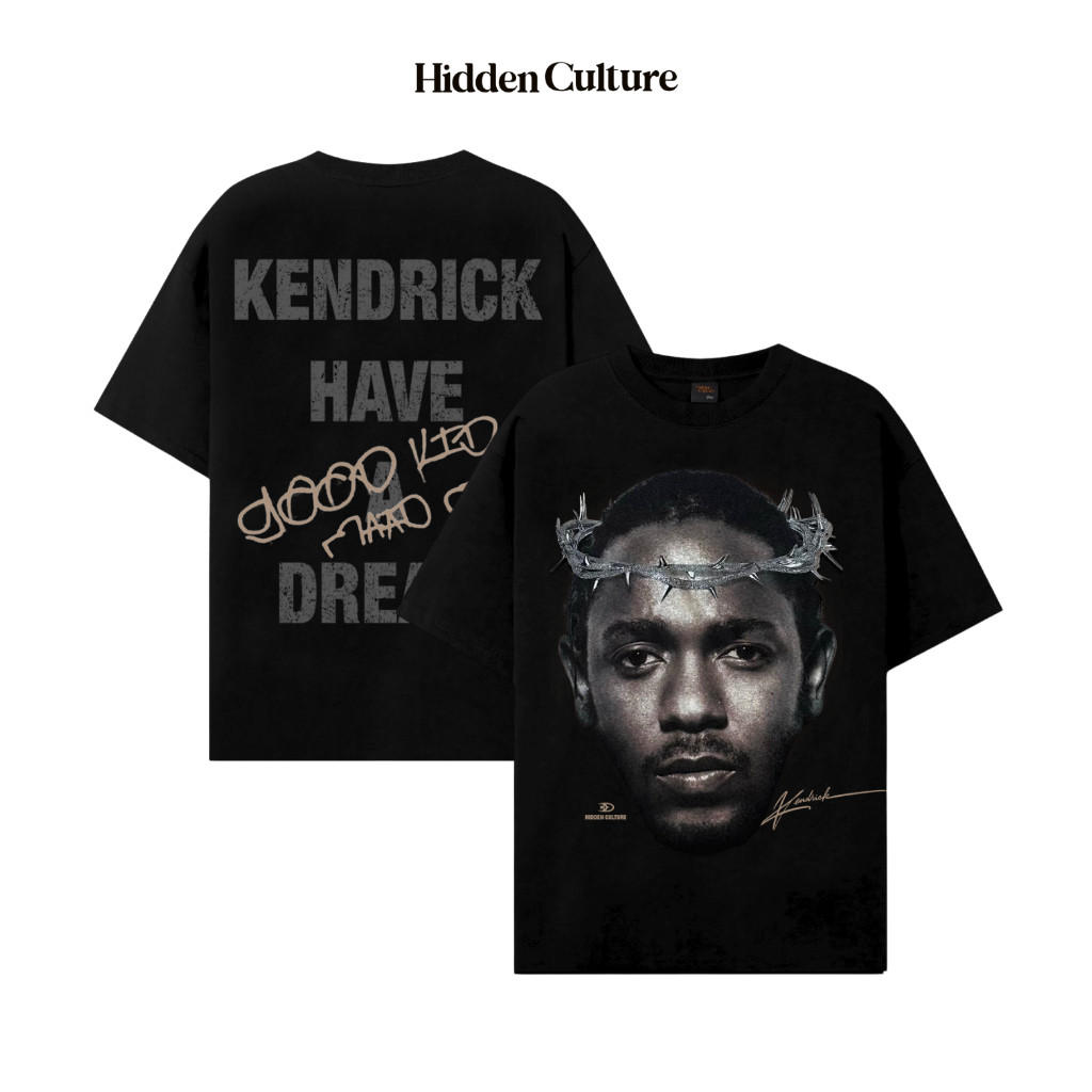 Áo Thun Oversize Hidden Culture - KENDRICK LAMAR T-SHIRT - Black