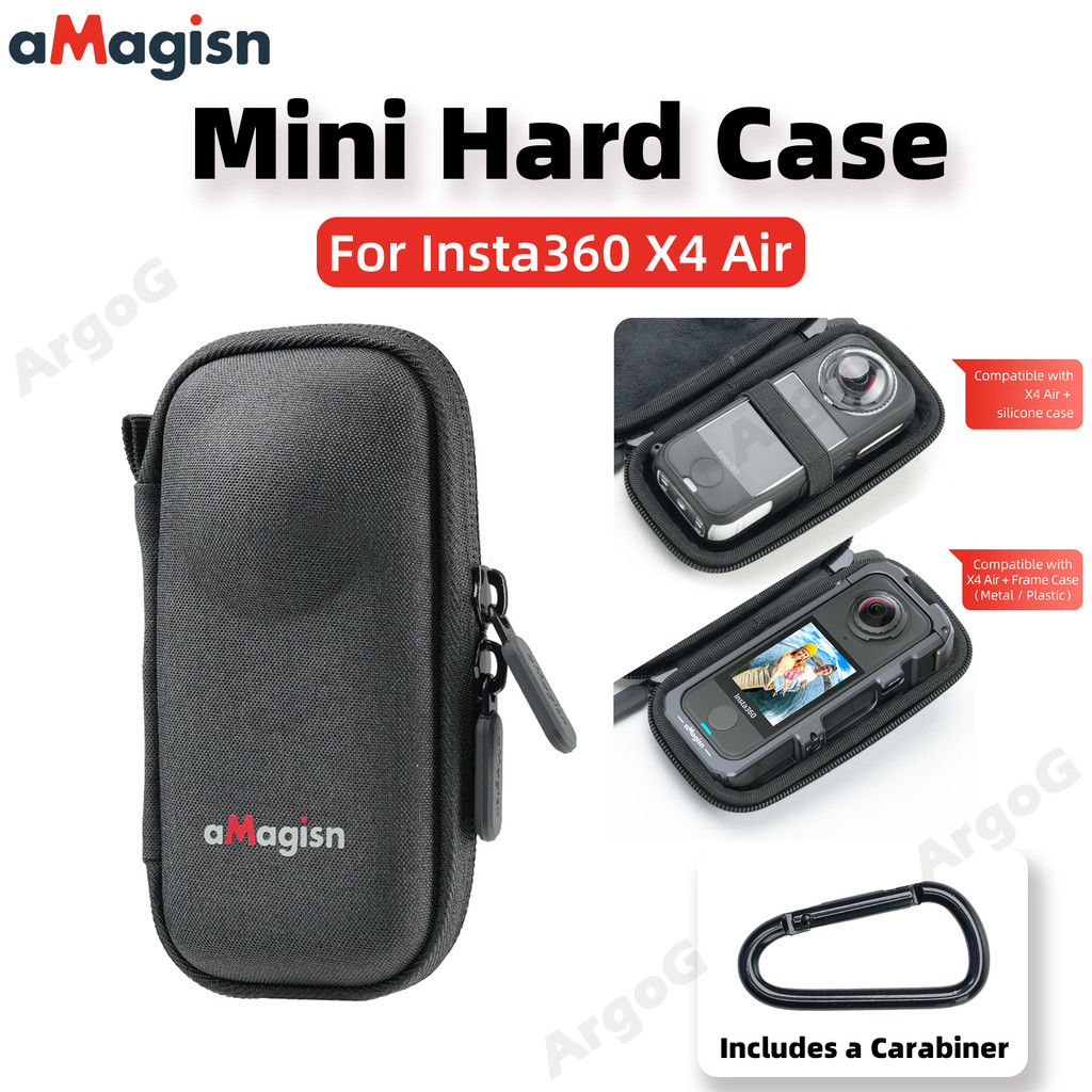 aMagisn Túi Đựng Mini cho Insta360 X4 Air Hộp Bảo Vệ EVA Cứng Kèm Móc Treo Phụ Kiện X4 Air