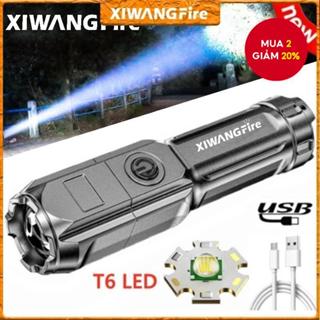Đèn pin XIWANGFIRE Đèn pin siêu sáng Đèn sạc ngoài trời lấy nét thay đổi