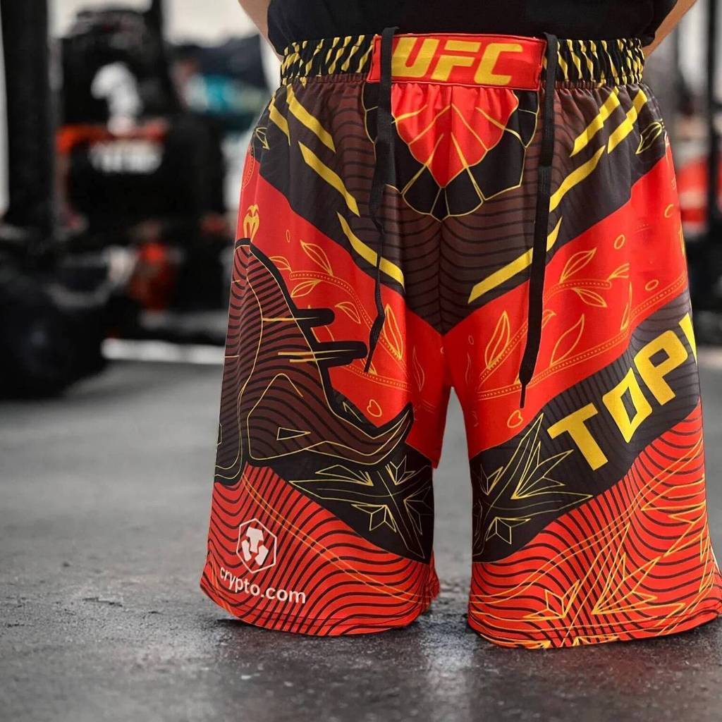 ] Quần short tập luyện UFC Ilia Topuria MMA Boxing Quần short thể thao nam in 3D Quần short thể dục 