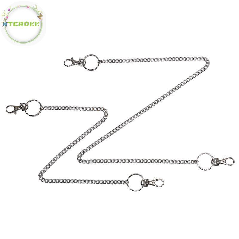 TEROKK Trendy Punk Belt with Chain for Jeans - Metal Chain Pants Accessory VN