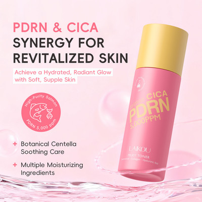LAIKOU PDRN CICA Milky Toner 100ml - 5.000ppm Cá Hồi PDRN Cho Da Hydrated & Dạ Quang