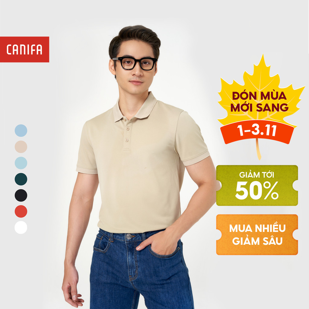 Áo polo nam CANIFA MEN cổ đức cộc tay 8TP23A004