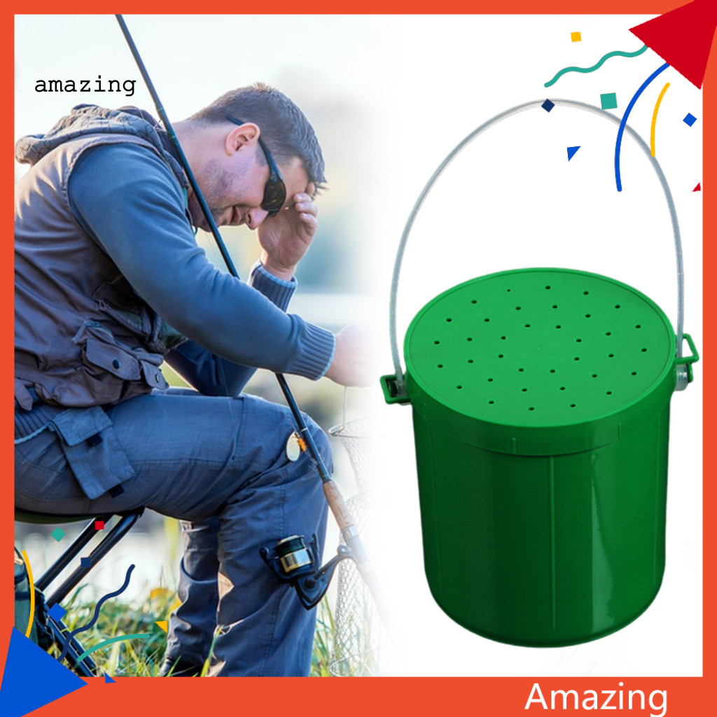 [AM] Hộp đựng mồi câu cá trong lành Hộp đựng mồi câu cá di động thoáng khí có tay cầm để câu cá giun