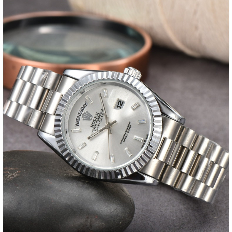 Đồng hồ nam Rolex Đồng hồ thạch anh đơn giản Lịch hiển thị Đồng hồ thể thao thông thường