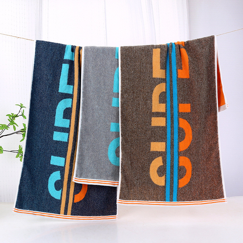 Lengthened Bath Towel AB Yarn Pure Cotton Towel Bath Sports Towel Soft Absorbent Fitness Sweat-Wipin