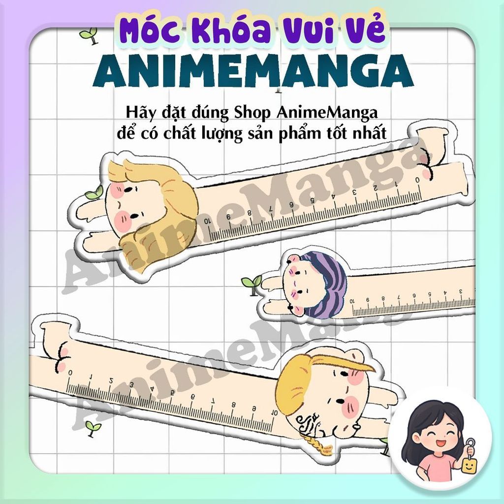 Thước Kẻ Tokyo Revengers anime chibi dễ thương chất liệu acrylic trong suốt thước kẻ 10cm cute