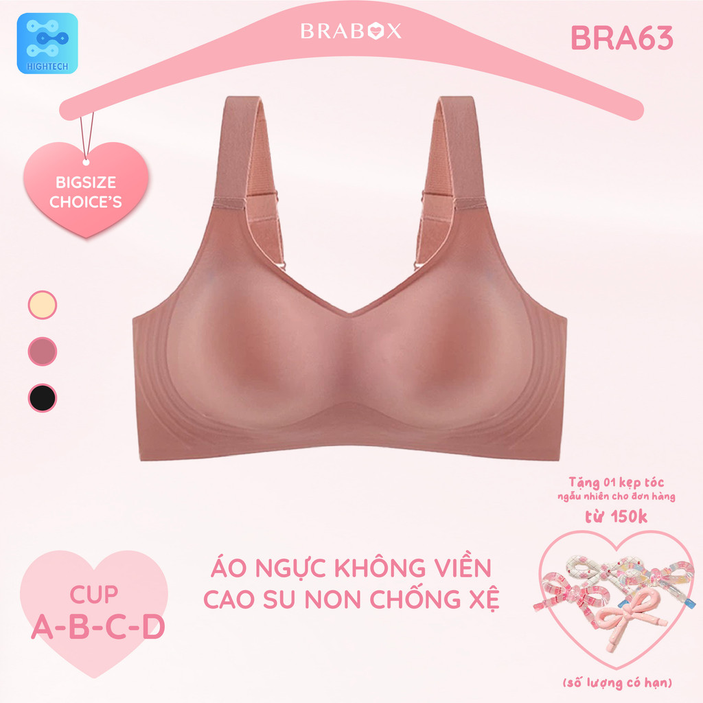 Áo ngực BIGSIZE không viền cao su non chống xệ gọn ngực BRABOX BRA63 | BigBuy360 - bigbuy360.vn