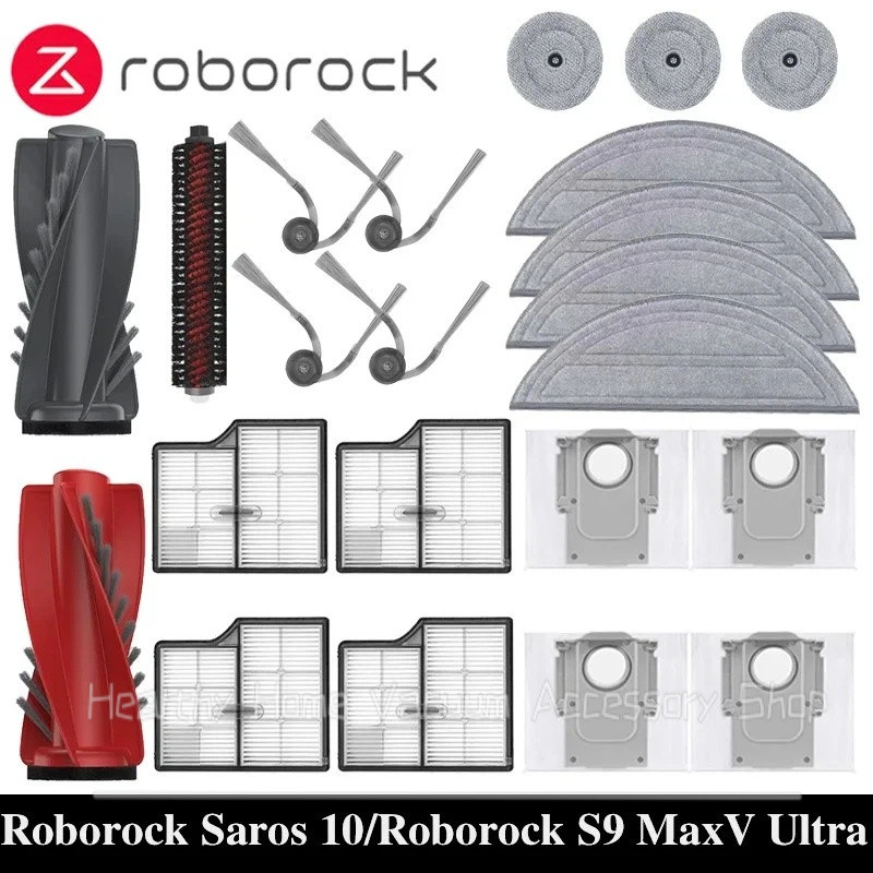 Roborock Saros 10 / S9 MaxV Ultra / G30 Robot Hút Bụi Phụ Kiện Bàn Chải Bên Chính Lau Nhà Vải HEPA L