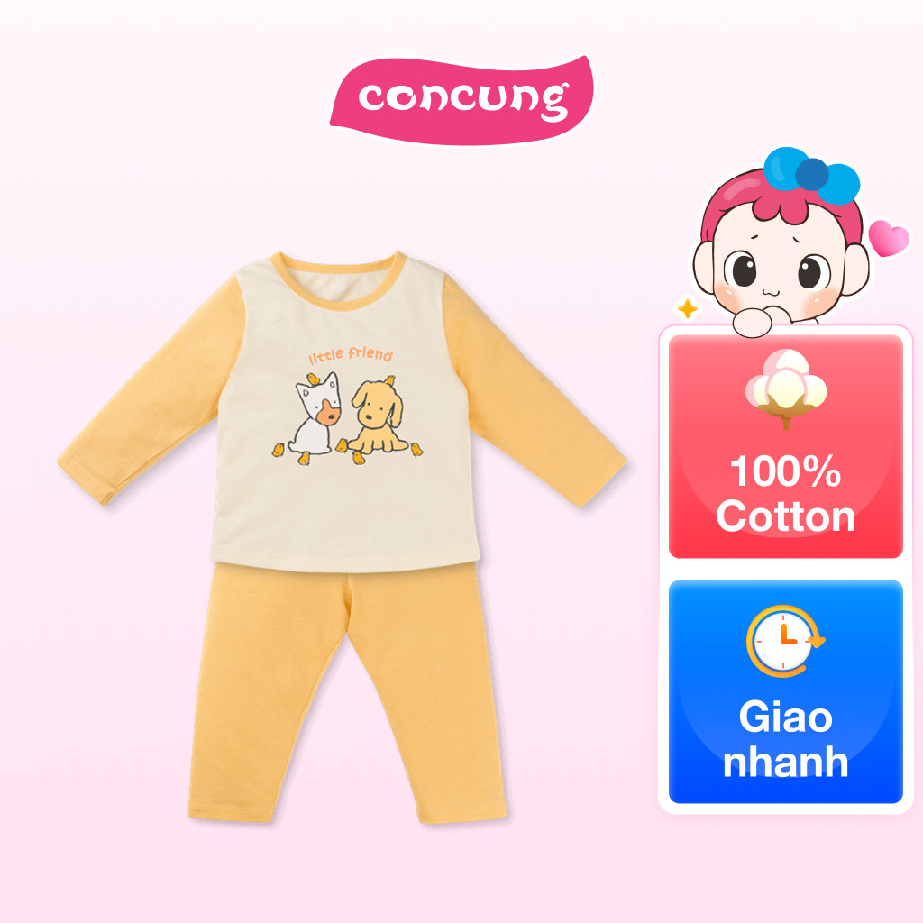 Bộ bé gái dài Animo Easy LU1025020 (3Y,Kem-vàng,TT02)