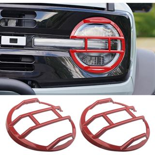 Vỏ bảo vệ đèn pha phía trước Viền bảo vệ cho Ford Bronco 4 cửa 2021-2024 Phụ kiện bảo vệ đèn pha ngoại thất (Golssy Red)