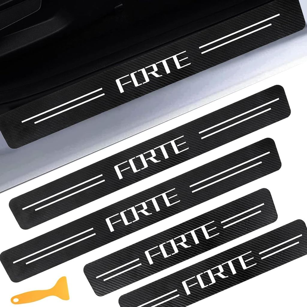 Tấm bảo vệ cửa cho Kia Forte LX & GT & GT-Line & LXS & EX, Miếng dán nắp cửa trước / sau bằng sợi Ca