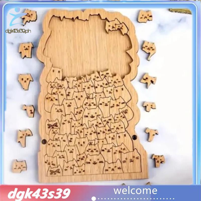 [Xinh xắn] Câu đố trăm con mèo dễ thương Phim hoạt hình ghép hình bằng gỗ Câu đố động vật vui nhộn C