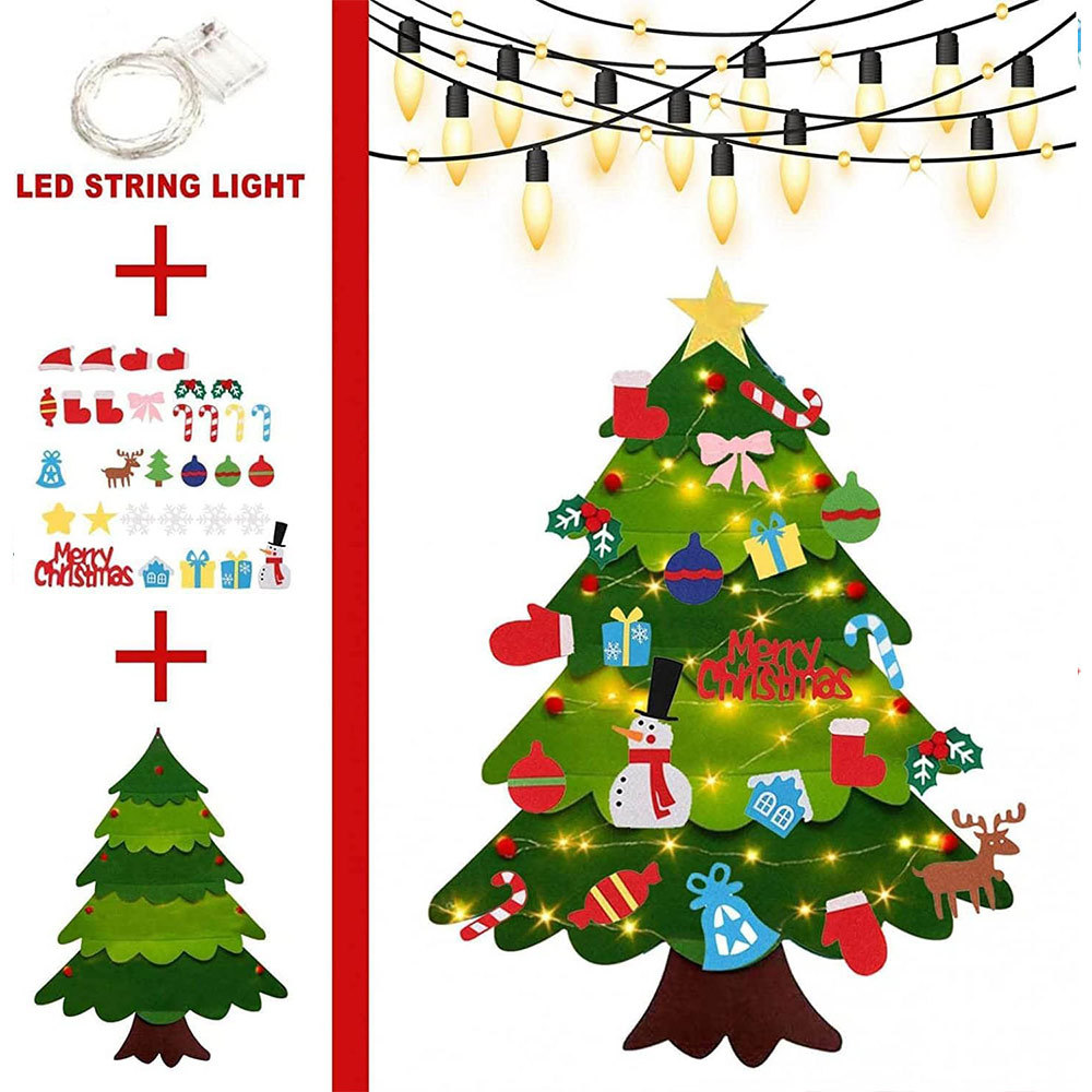 Felt Christmas Tree Christmas Tree Wall Hanging Christmas Decorations Kids Handmade Puzzle Toys