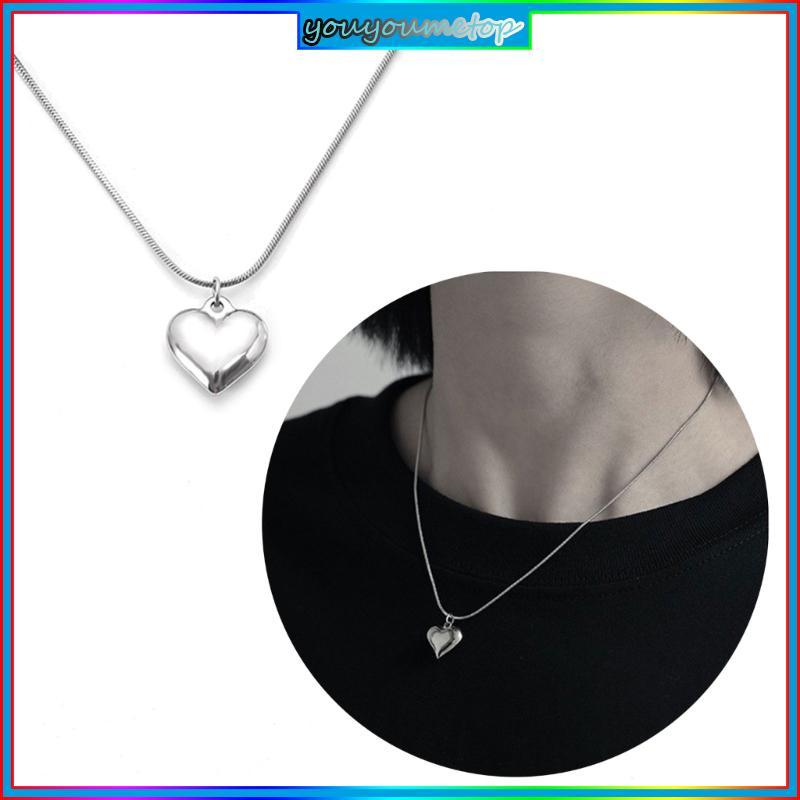 Titanium Steel  Heart Pendant Necklaces Heart Necklace Long Chain Love Necklaces