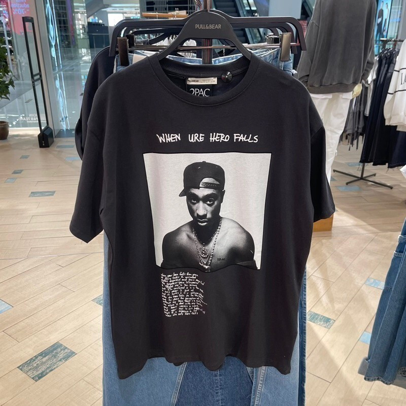 ÁO THUN TUPAC PULL & BEAR / TEE ĐEN / PULL & BEAR THƯƠNG HIỆU KAOSXS-3XL