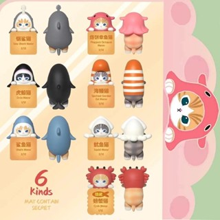  Mini Doll Mystery Cartridge Mèo Đồ Chơi Búp Bê Quà Tặng Trang Trí Hộp Mù Cá Mập Mèo Meo Meo Series 