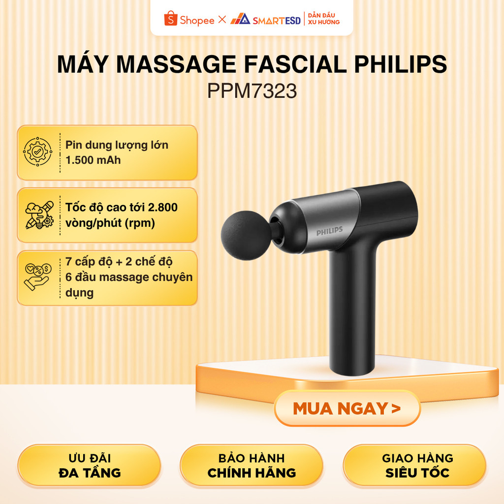 Máy Massage Fascial Philips PPM7323, phiên bản quốc tế, bảo hành chính hãng