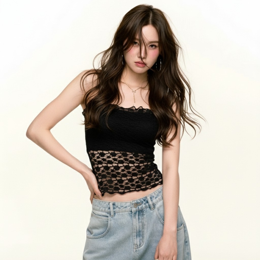 Áo Ống Ren Hoa Dáng Ôm DaaLaa Store Phối Lót Trong Không Lộ A51493