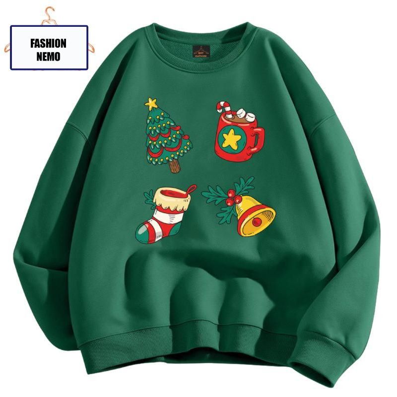Áo sweater hoạ tiết NOEL giáng sinh chất nỉ bông form rộng KONOVA