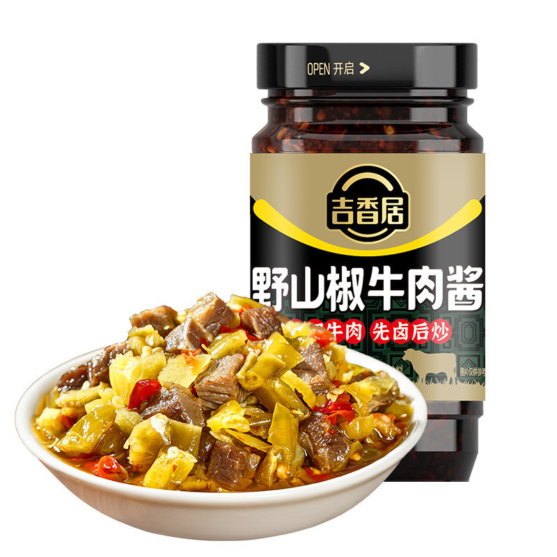 Jixiangju Yeshan Ớt Sốt Thịt Bò Tương Ớt Cơm Dưa Hấu Cắt Lát Nước Sốt Mì Hỗn Hợp Sốt Bibimbap Cay 25