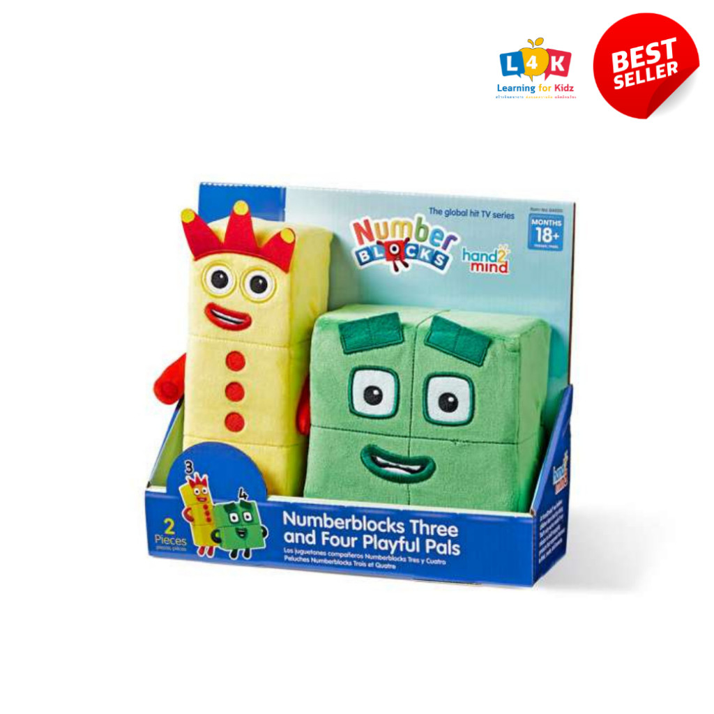 [Từ 18 tháng tuổi trở lên] Khối số Đồ chơi sang trọng 3 và 4 (Numberblocks: 3 & 4 Playful Pals Plush