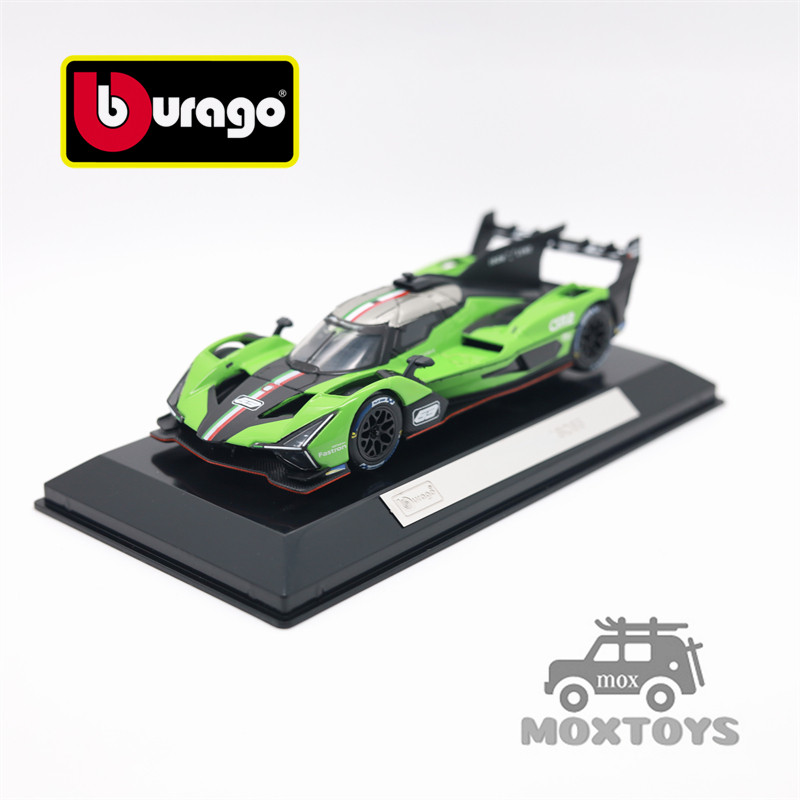 Bburago 1: 43 SC63 Đua xe màu xanh lá cây Diecast Racing