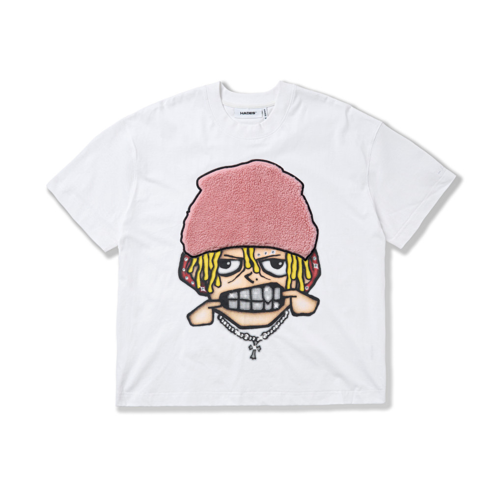 HADES FLUFFY GRILL WHITE TEE 100 Cotton - HADES Brand Chính Hãng