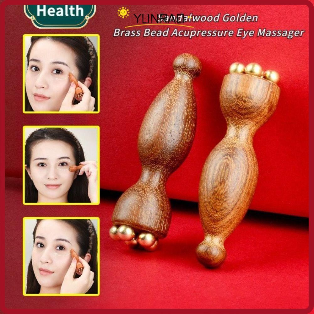 Con lăn mát xa mắt YUNRAO, Gậy Massage mặt Mini Lotus Pod, Dụng cụ chăm sóc da bằng gỗ 5 răng bền bỉ