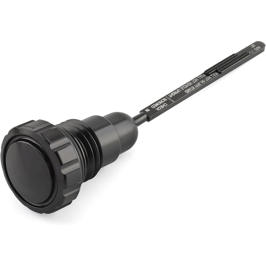 Que nhúng dầu Xe máy Bình dầu Dipstick Phù hợp cho Harley 2007-2016 Lưu diễn Electra Glide Road Glide Road King Street Glide (Đen)