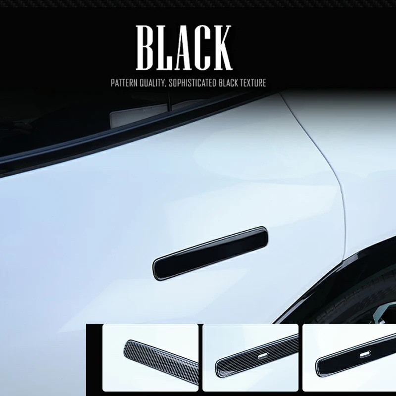 Dành Cho Xe Kia EV4 2025 2026 4 Xe Ô Tô Sợi Carbon Đen Bên Ngoài Tay Nắm Cửa Bao Viền Phụ Kiện LHD /