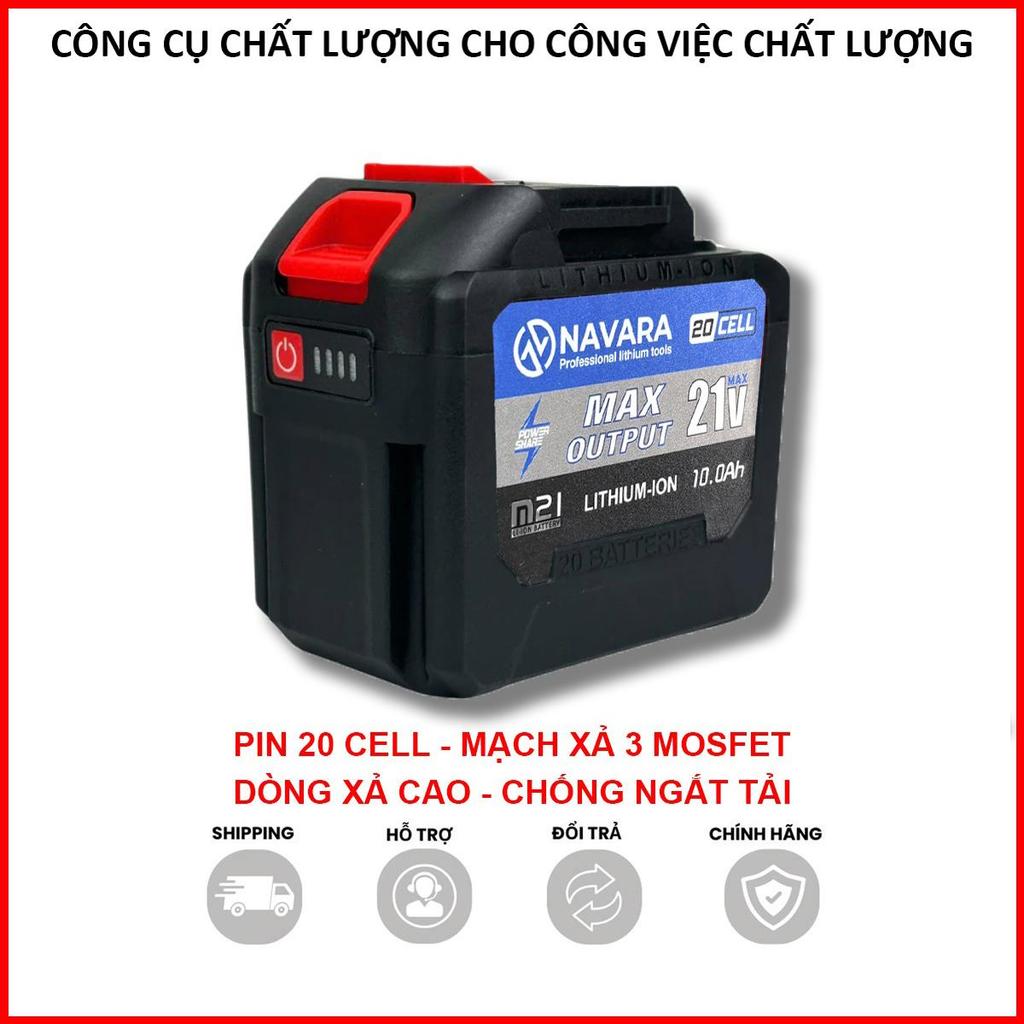 Navara Pin 20 Cell Lõi Xám, cho máy khoan chân phổ thông Makita M21 có đèn báo dung lượng, cho máy m