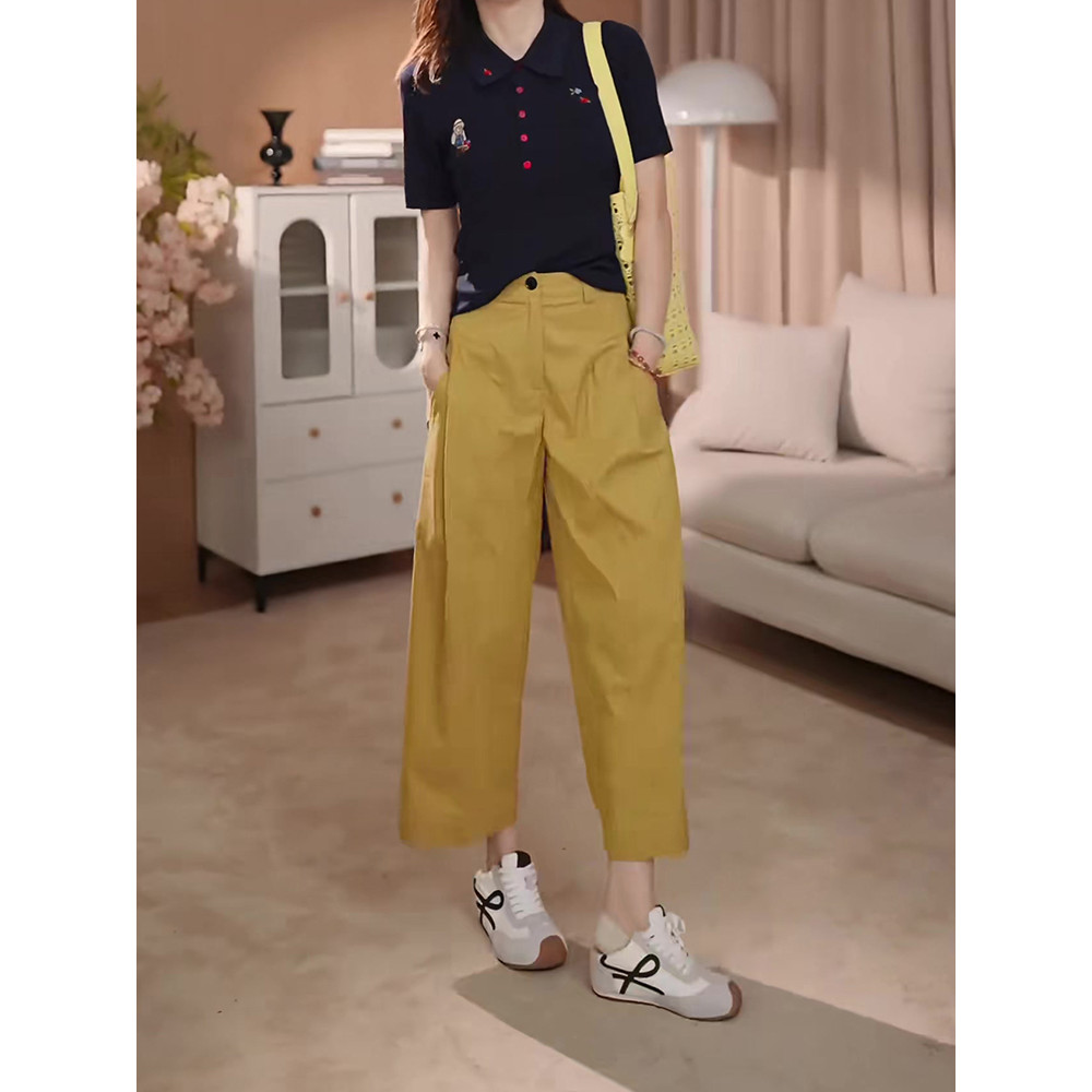 Vàng Jiufen Yamamoto Quần Nữ Mùa Hè Mỏng, Phong Cách 2025, Thoải Mái Hàng Ngày