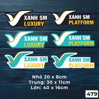 Mẫu tem decal dán xe XANH SM dán cho xe ô t, chất liệu decal chống nước - Mã 479