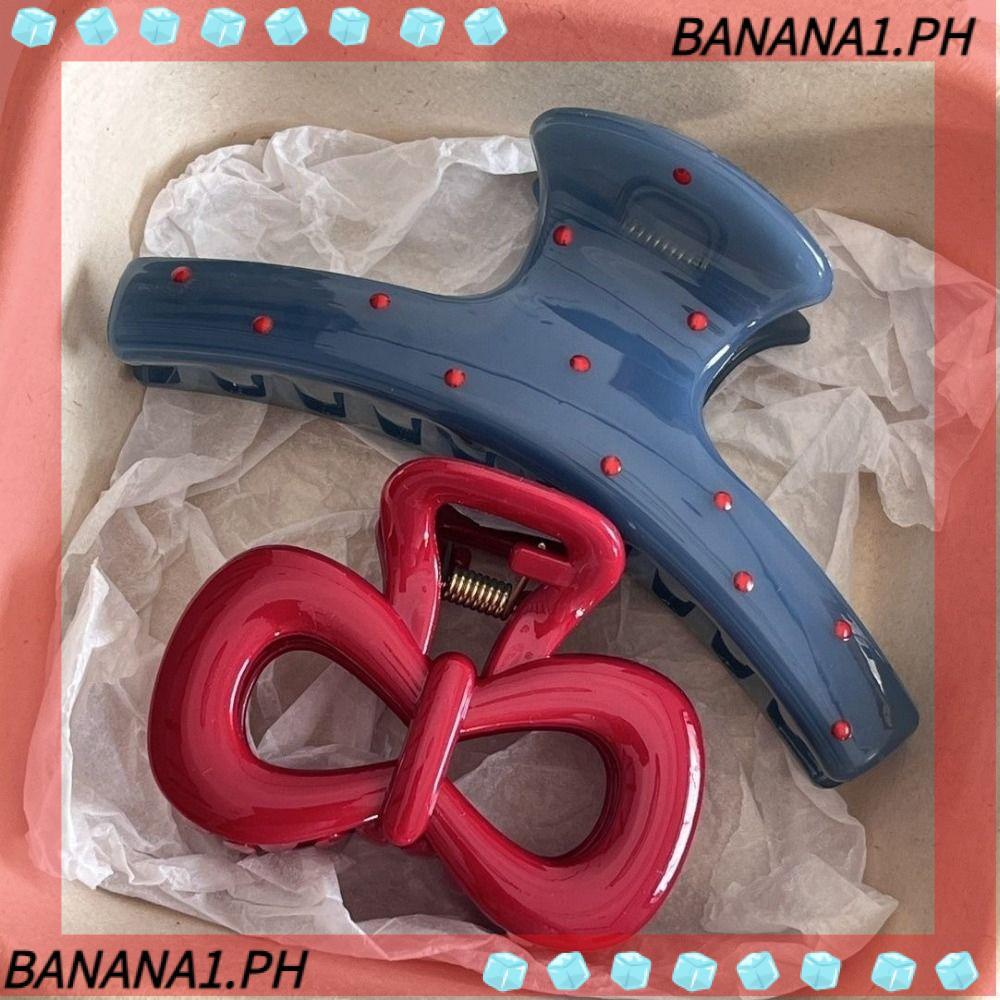 Kẹp tóc BANANA, Kẹp tóc chấm bi đen cổ điển, Mũ nón kẹp cá mập thanh lịch