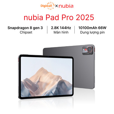 Máy tính bảng Nubia Pad Pro 2025 Chip Snapdragon 8 gen 3 10100mAh 60W 2.8K 144Hz