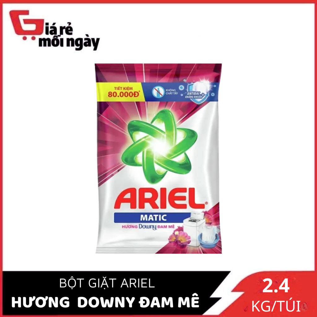 BỘT GIẶT ARIEL HƯƠNG DOWNY ĐAM MÊ 2.4KG