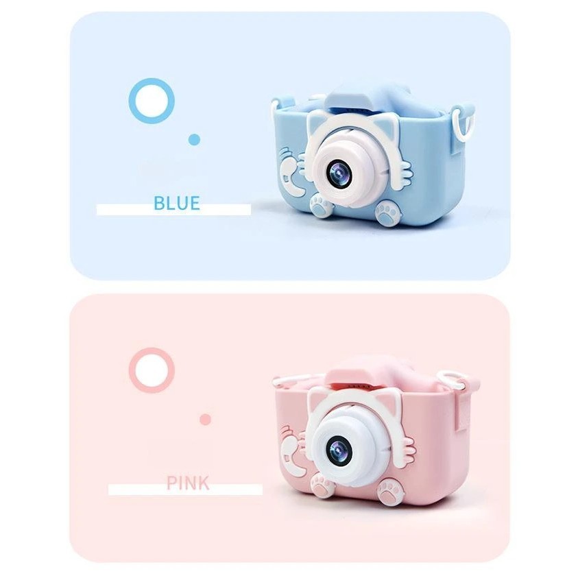 Máy ảnh trẻ em camera kép - Full HD 1080 Camera Selfie - Quay video 2 màu xanh hồng