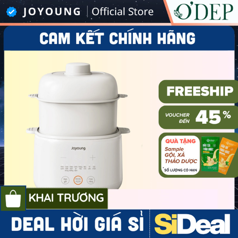 Nồi nấu chậm Joyoung JSC-107 (1L 1 thố sứ) / JSC-187 (1.8L 3 thố sứ) - SIDEAL SIO