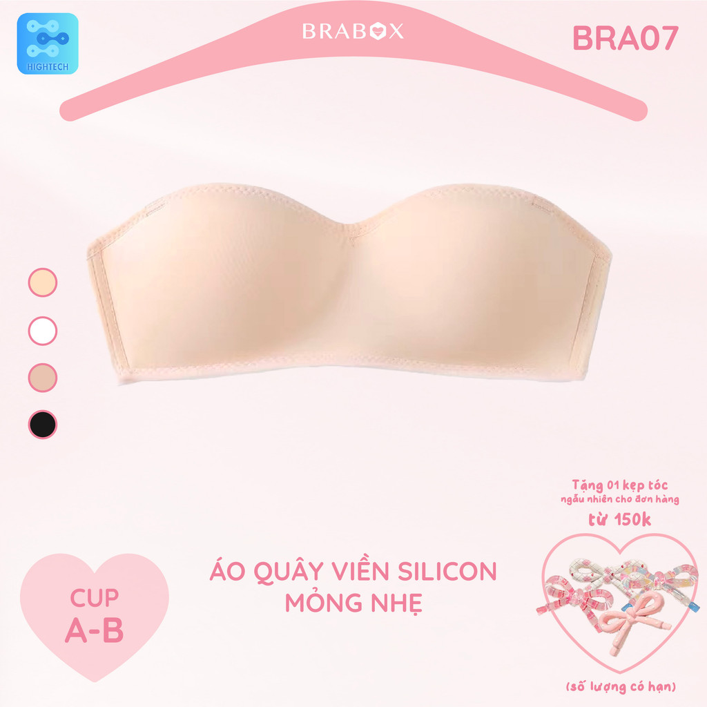 Áo bra quây, bra không dây viền silicon BRA07 BRABOX