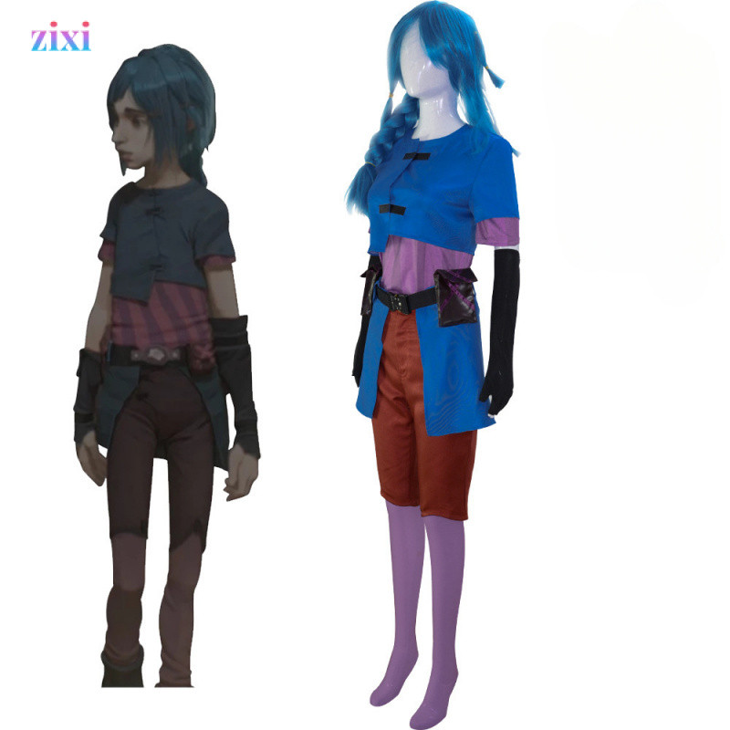 Trang Phục Hóa Trang Jinx Cosplay, phù hợp cho Halloween và Biểu Diễn Sân Khấu