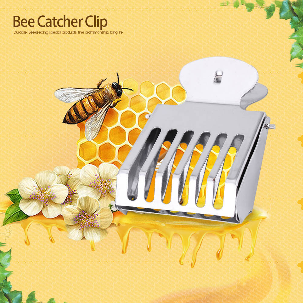 Yohooo Catcher Clip Người nuôi ong Queen Bee Cage Metal Catching Tool Equip (gói 1)