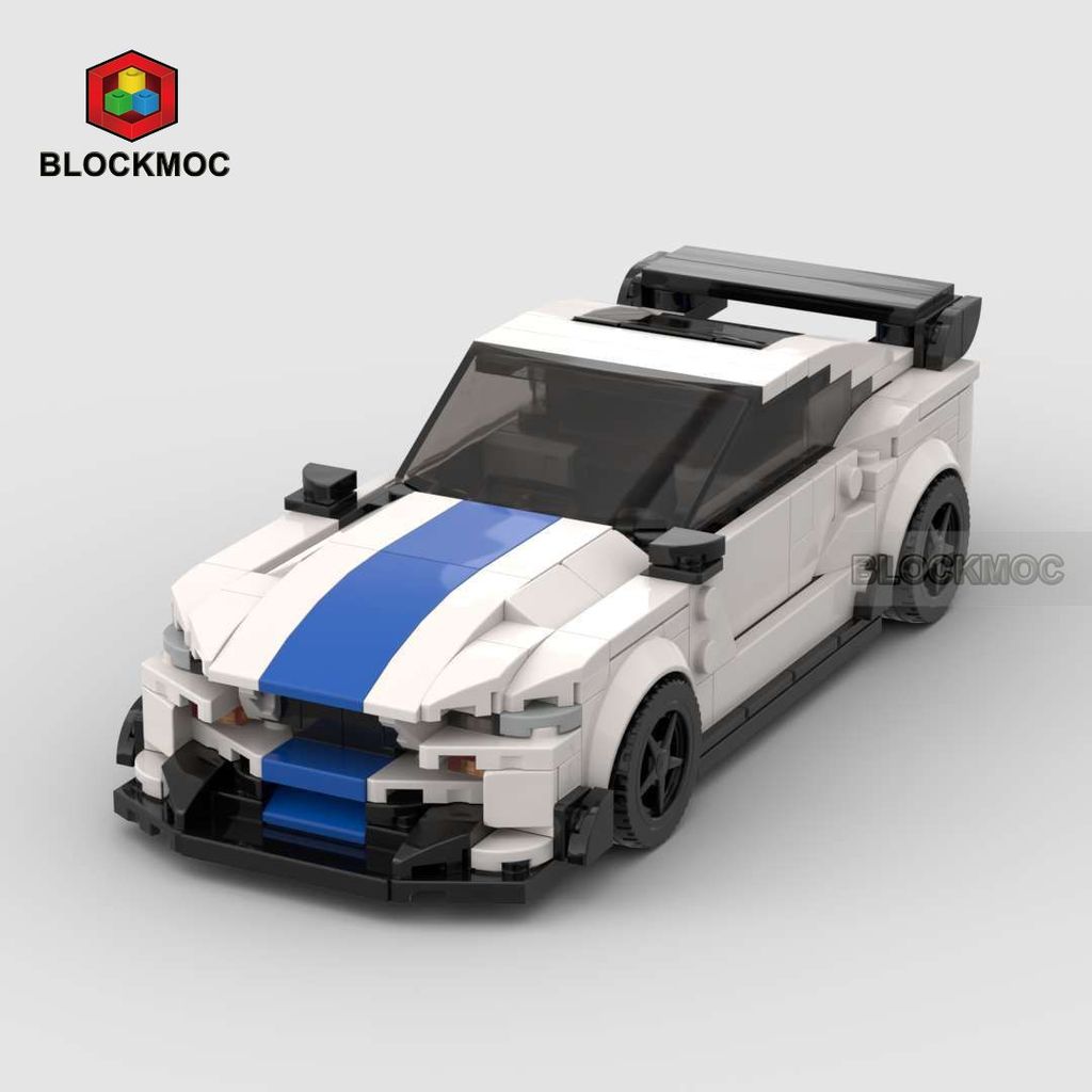 Khối xây dựng xuyên biên giới MOC Xe đua Ford Mustang Xe thể thao Bộ đồ chơi trẻ em Lego tương thích