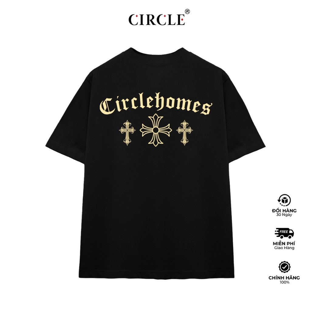Áo thun CIRCLE - CROSS GOLD CIRCLE HOMES Unisex nam nữ cotton cao cấp - THE CIRCLE VN
