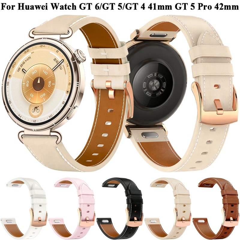 Dây Da 18 Mm Cho Huawei Watch GT 6 5 Pro 42mm Nữ Dây Thay Thế Cho GT6 GT4 GT5 41mm Đồng Hồ 5 42mm Vò
