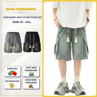 Quần short jeans túi hộp dây rút nam nữ SUN S9 màu sắc đa dạng trẻ trung basic dễ phối đồ theo phong cách hàn quốc 